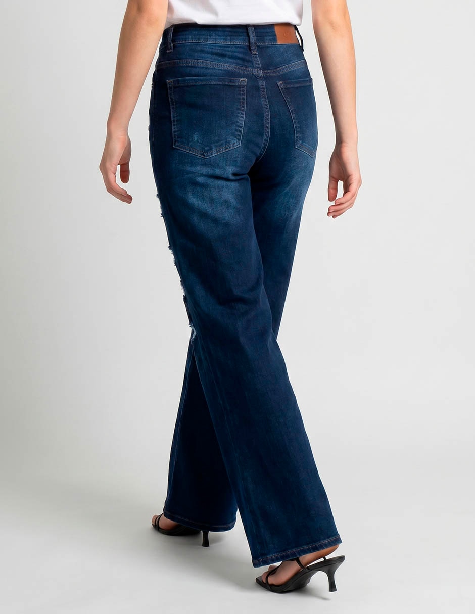 Jeans campana corte cintura para mujer 2