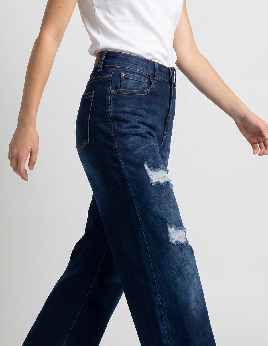 Jeans campana corte cintura para mujer 4