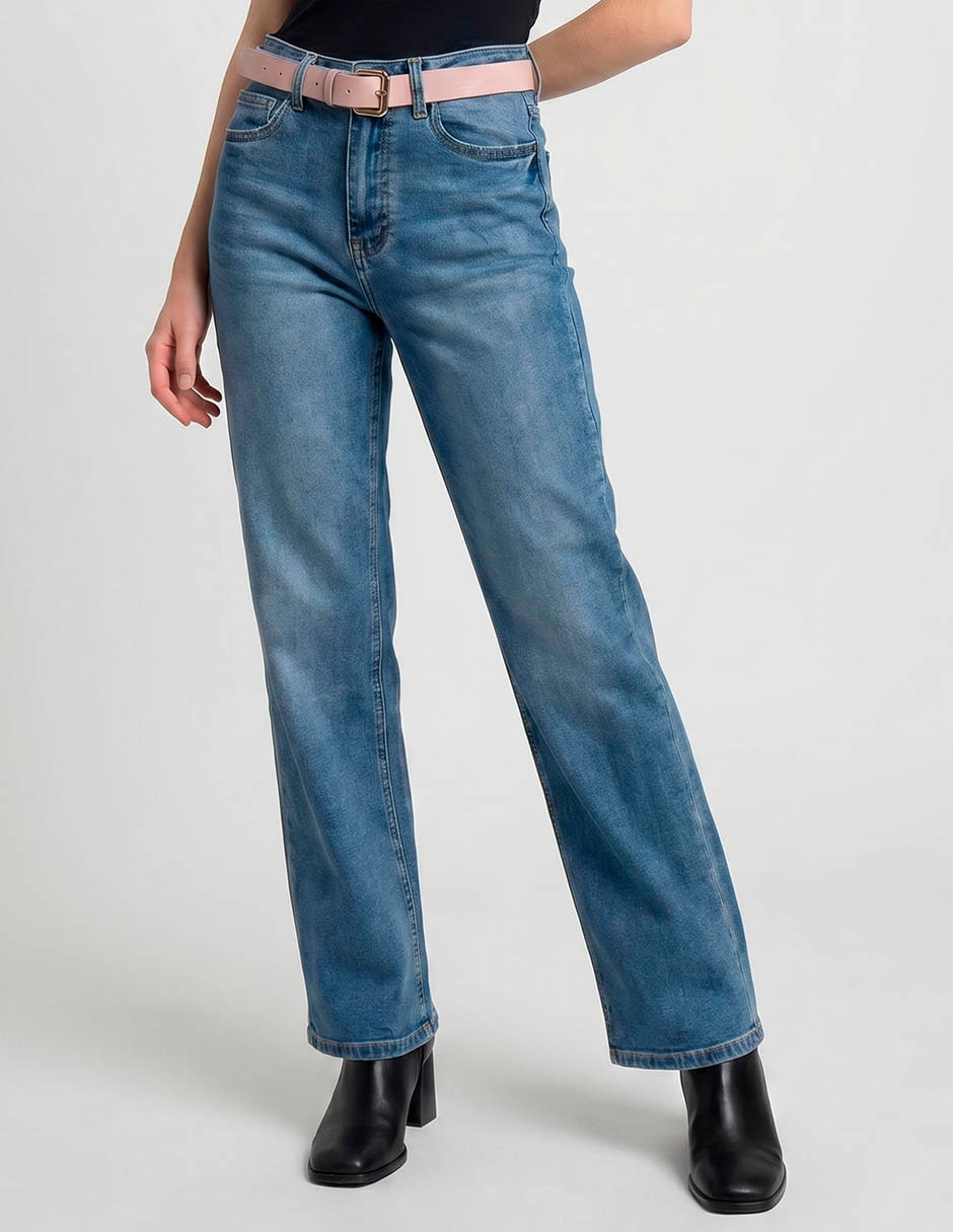 Jeans wide leg corte cintura para mujer Jeans wide leg corte cintura para mujer