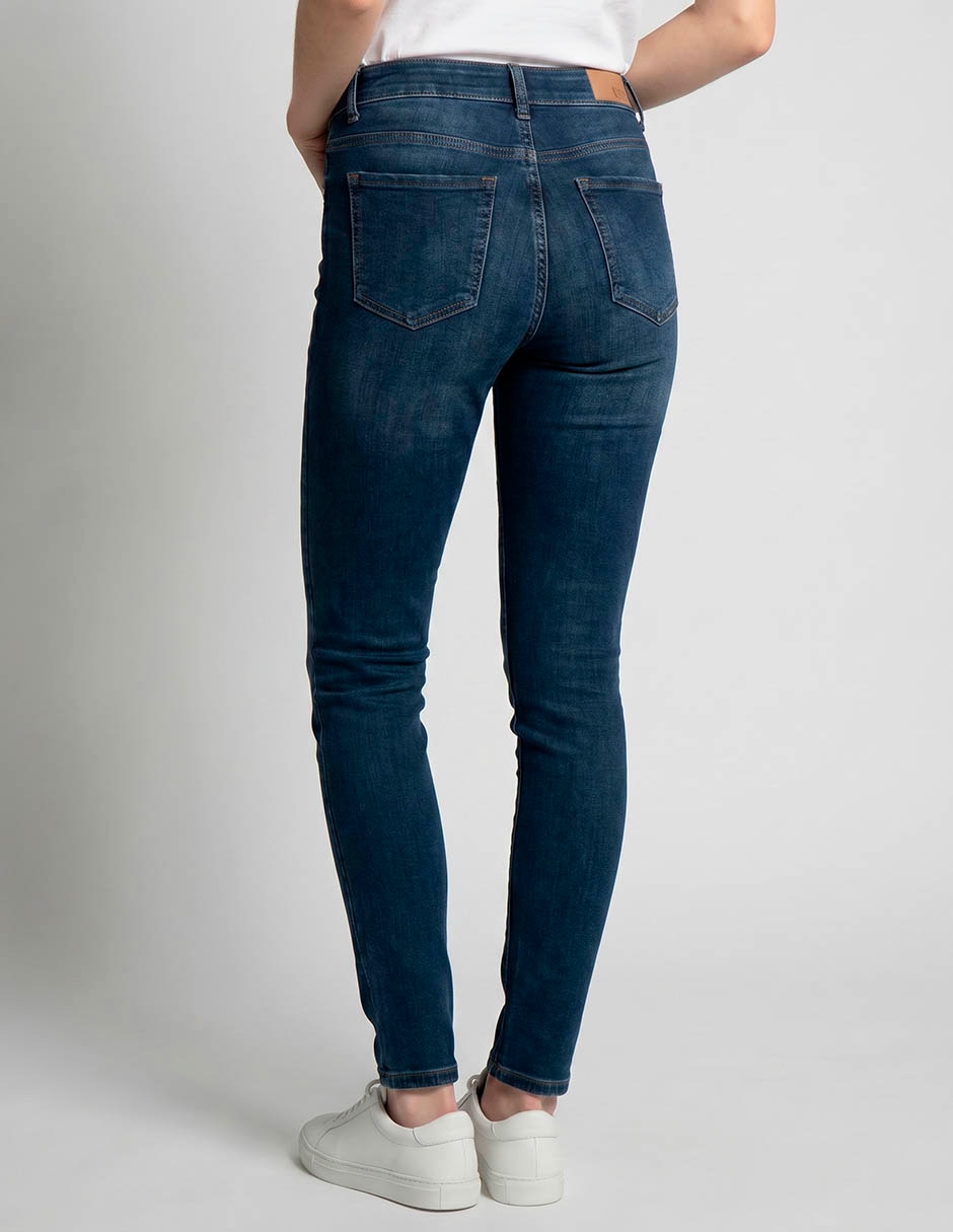 Jeans skinny nyd corte cintura para mujer