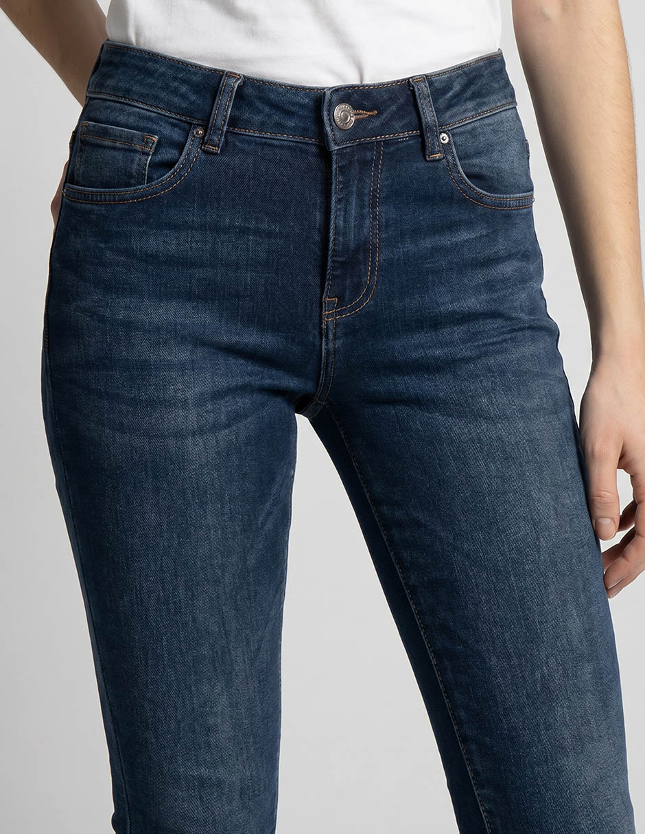 Jeans skinny nyd corte cintura para mujer