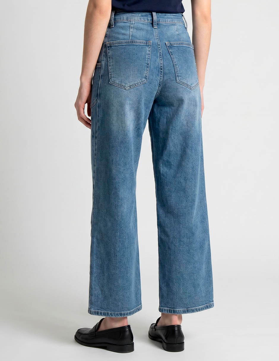 Jeans baggy nyd corte cintura para mujer