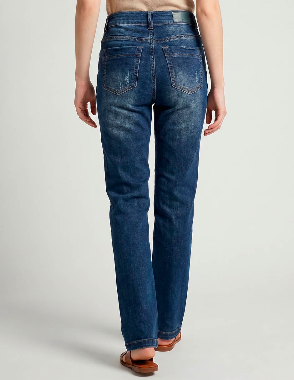 Jeans wide leg corte cintura para mujer 2