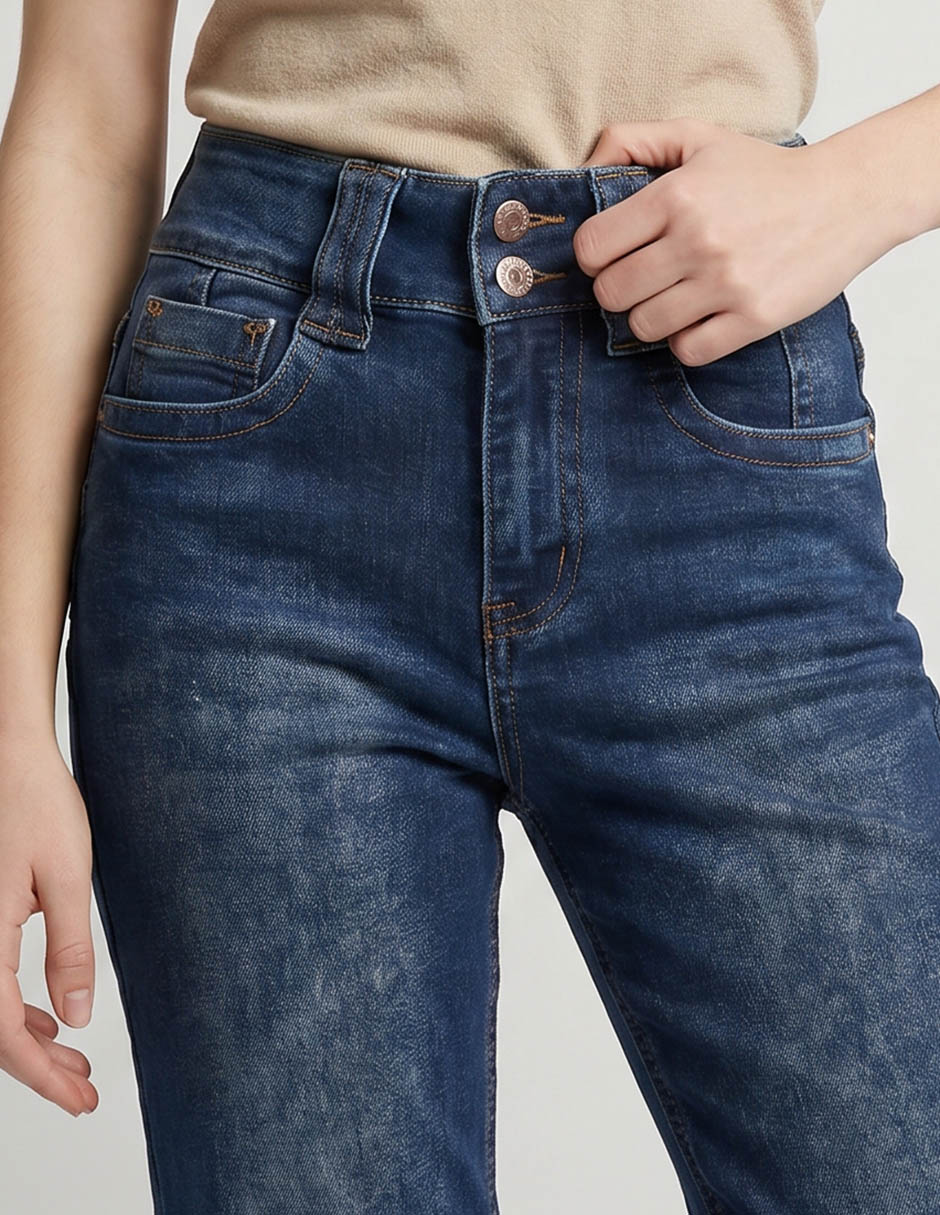 Jeans wide leg corte cintura para mujer 3