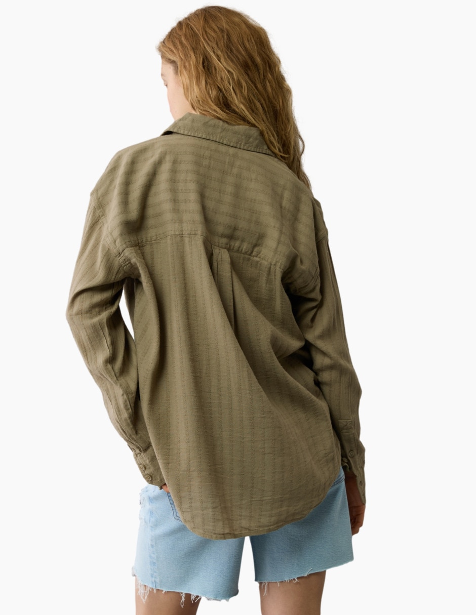 Sobrecamisa algodòn manga larga para mujer 2