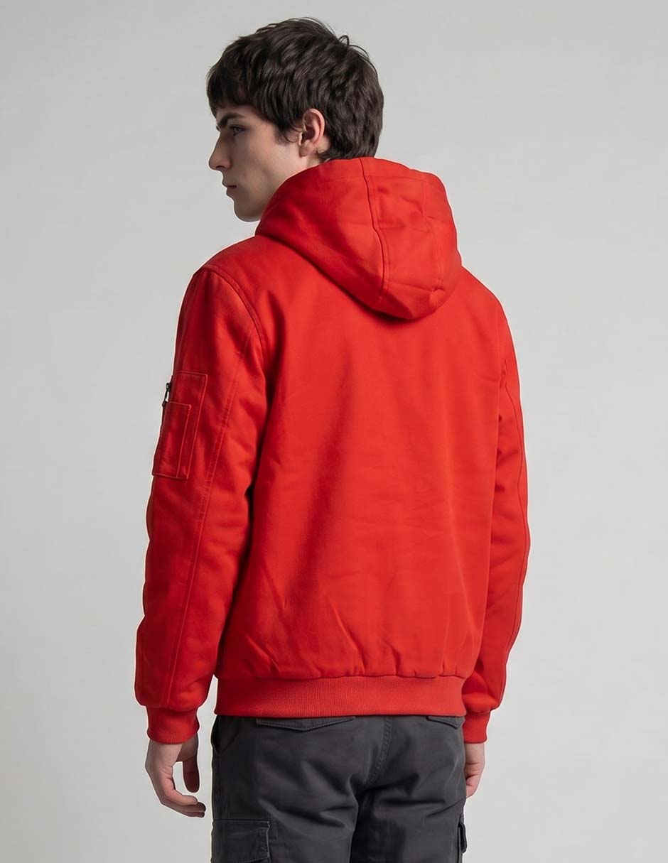 Chamarra casual capucha y bolsillos para hombre 2