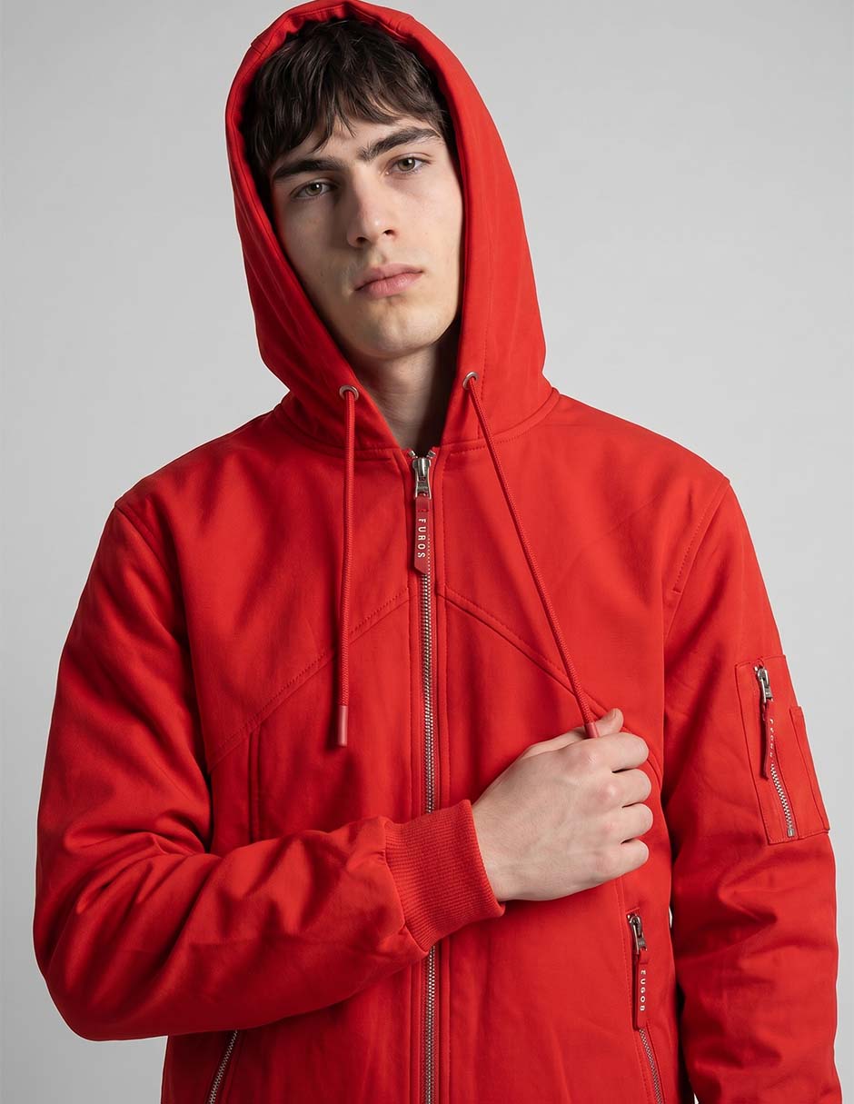 Chamarra casual capucha y bolsillos para hombre 4