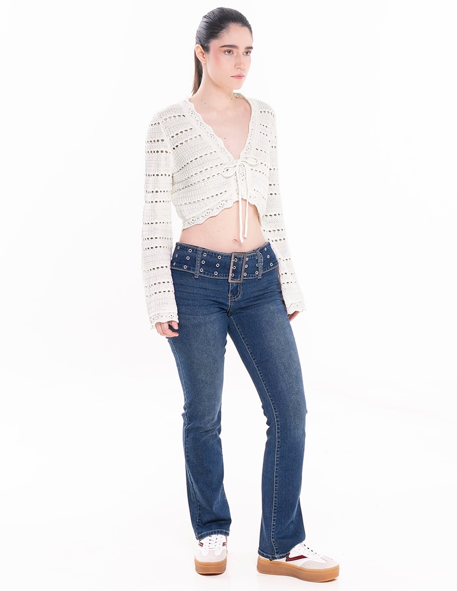 Suéter cuello V para mujer 2