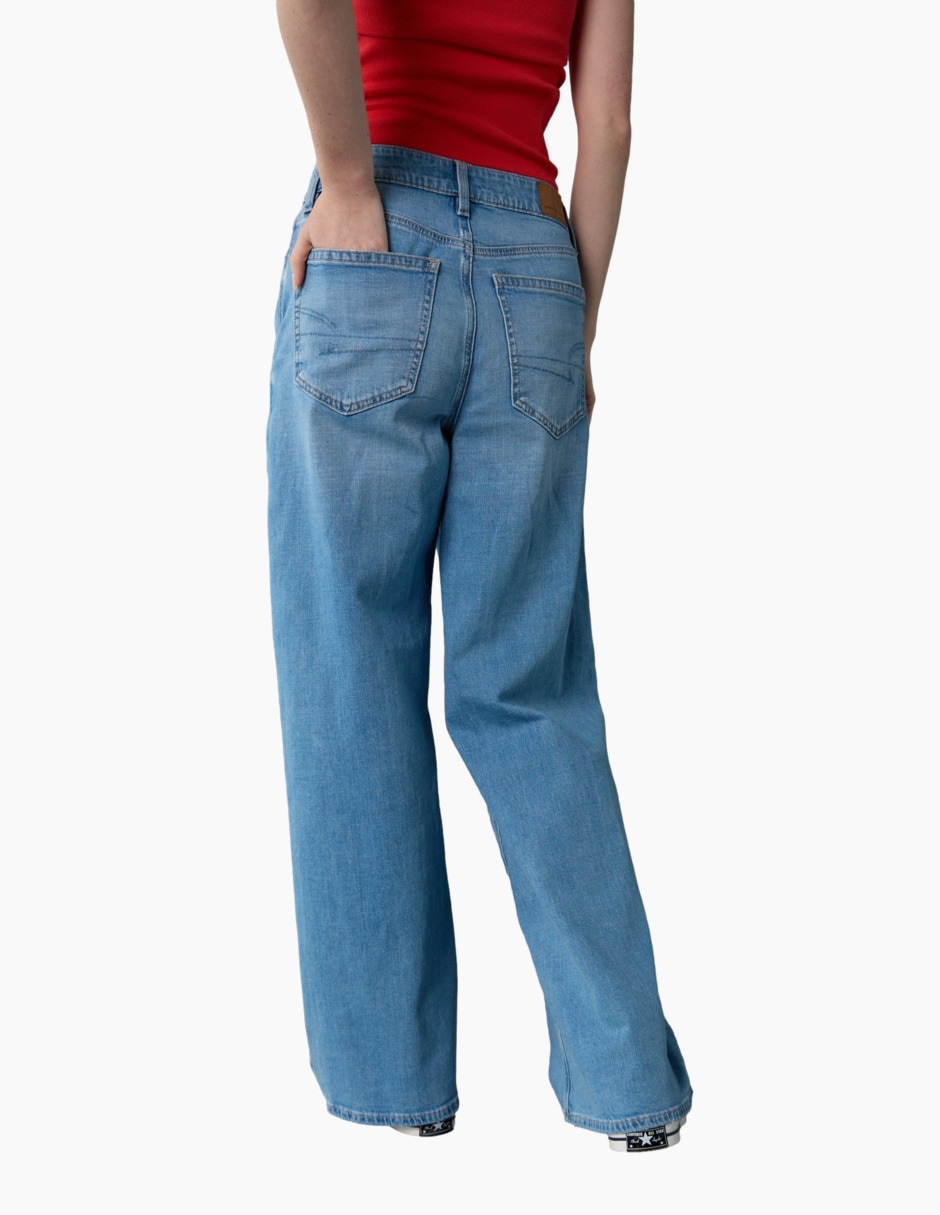 Jeans/Jegging/Jeans jogger Regular Wide leg WIDE LEG corte Cintura para mujer 2