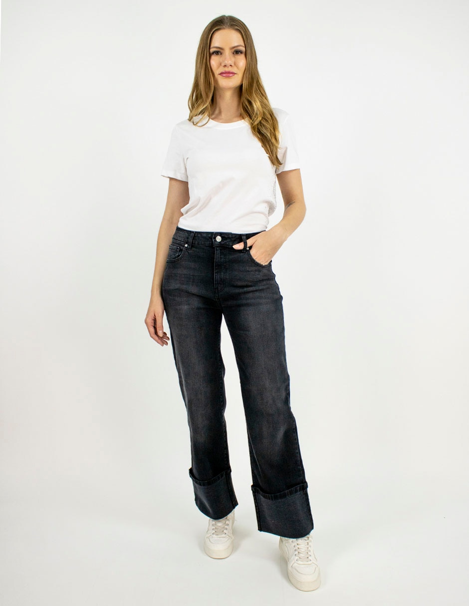 Jeans straight corte cintura para mujer 3