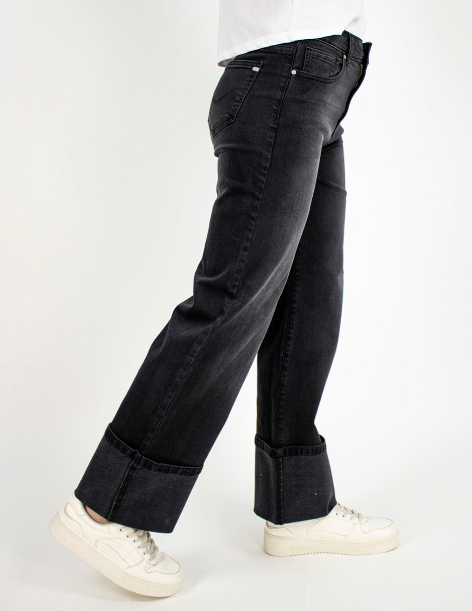 Jeans straight corte cintura para mujer 2