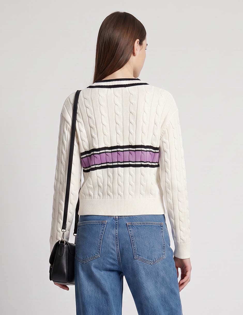 Suéter cuello V para mujer 2