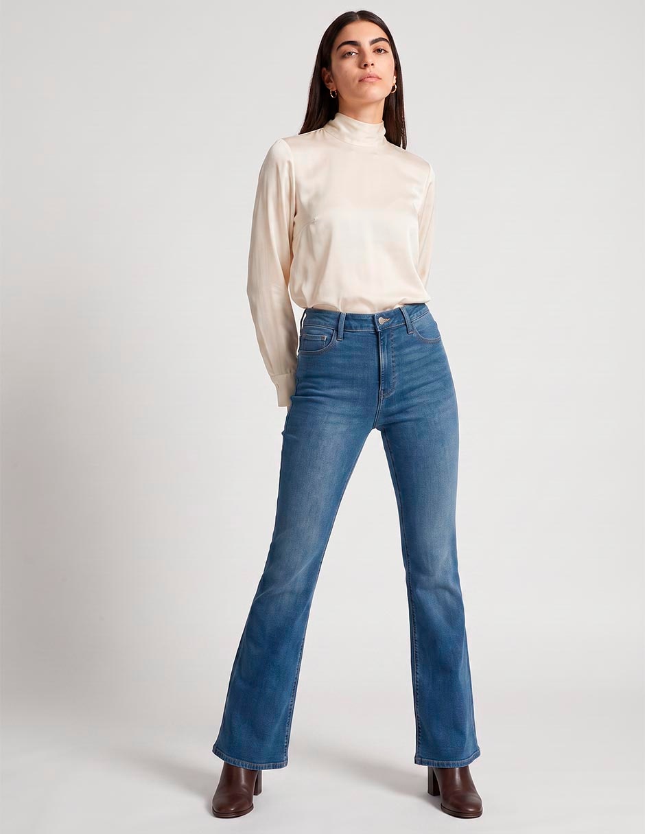 Jeans relaxed wide leg para mujer 3