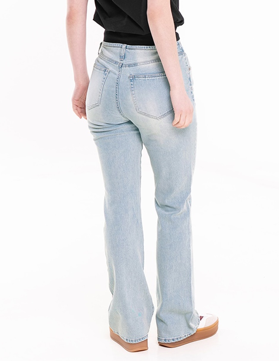 Jeans relajado corte cintura para mujer 2