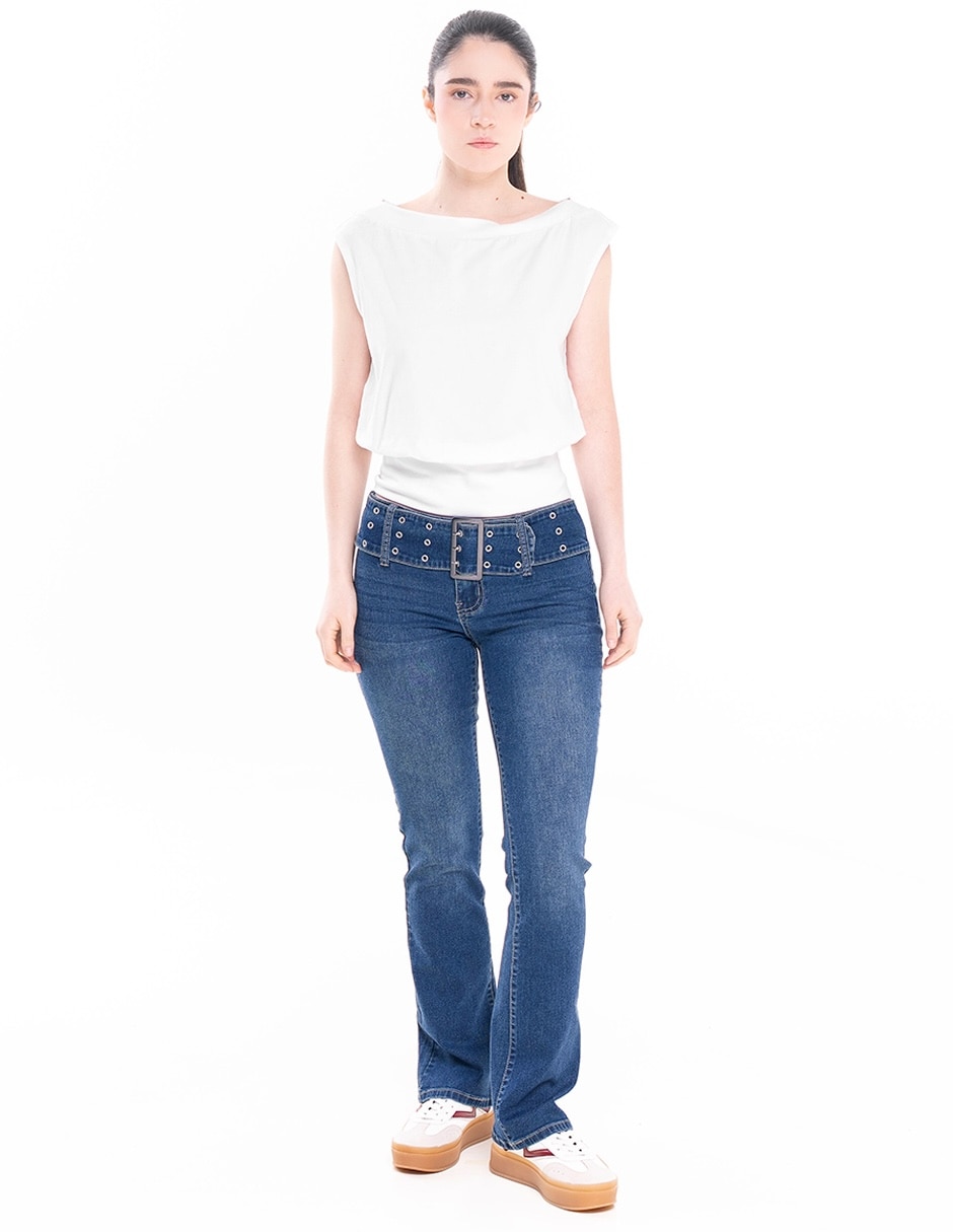 Jeans Boot corte cintura para mujer Jeans Boot corte cintura para mujer