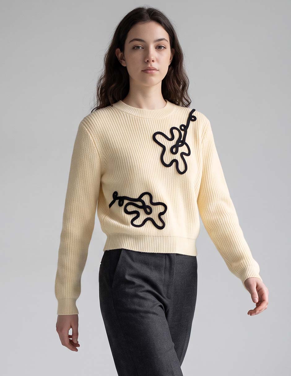 Suéter cuello redondo para mujer