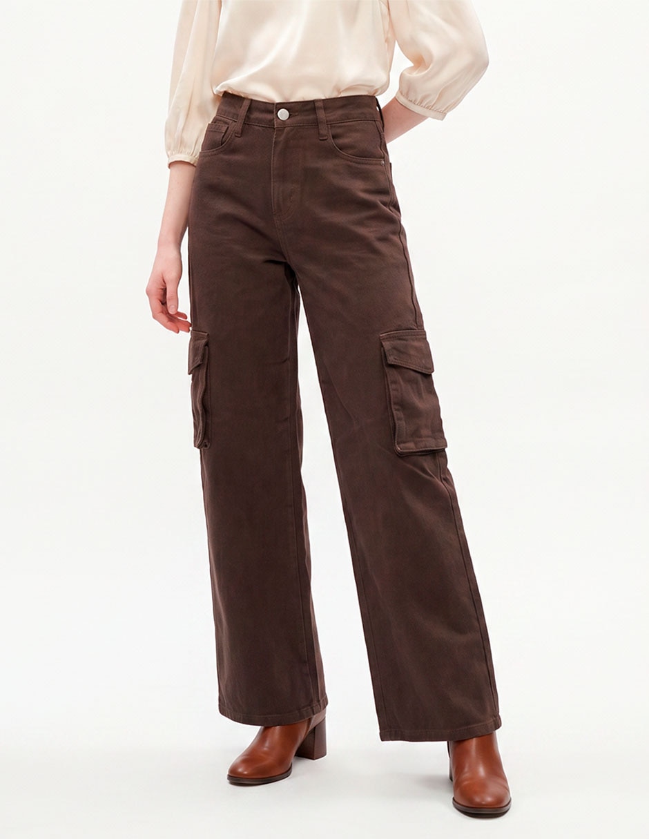 Jeans wide leg a la cintura para mujer Jeans wide leg a la cintura para mujer