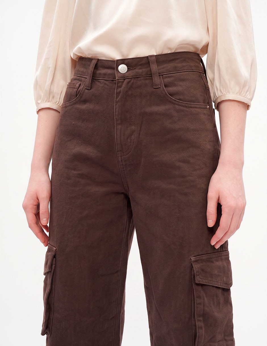 Jeans wide leg a la cintura para mujer 2