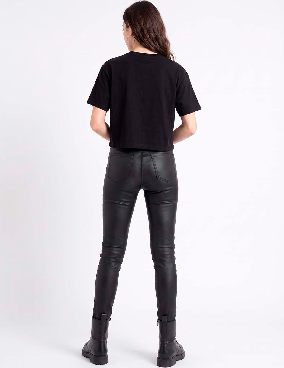 Jeans skinny corte a la cintura para mujer 6