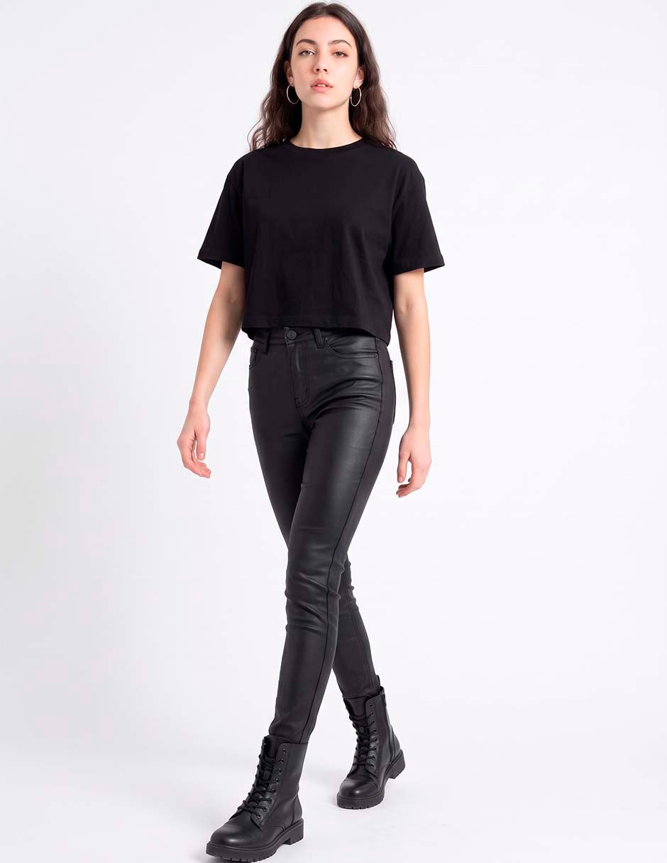 Jeans skinny corte a la cintura para mujer 5