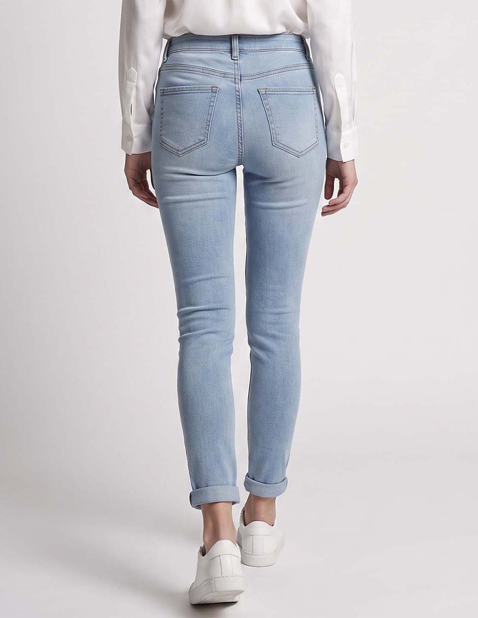 Jeans skinny a la cintura para mujer 2