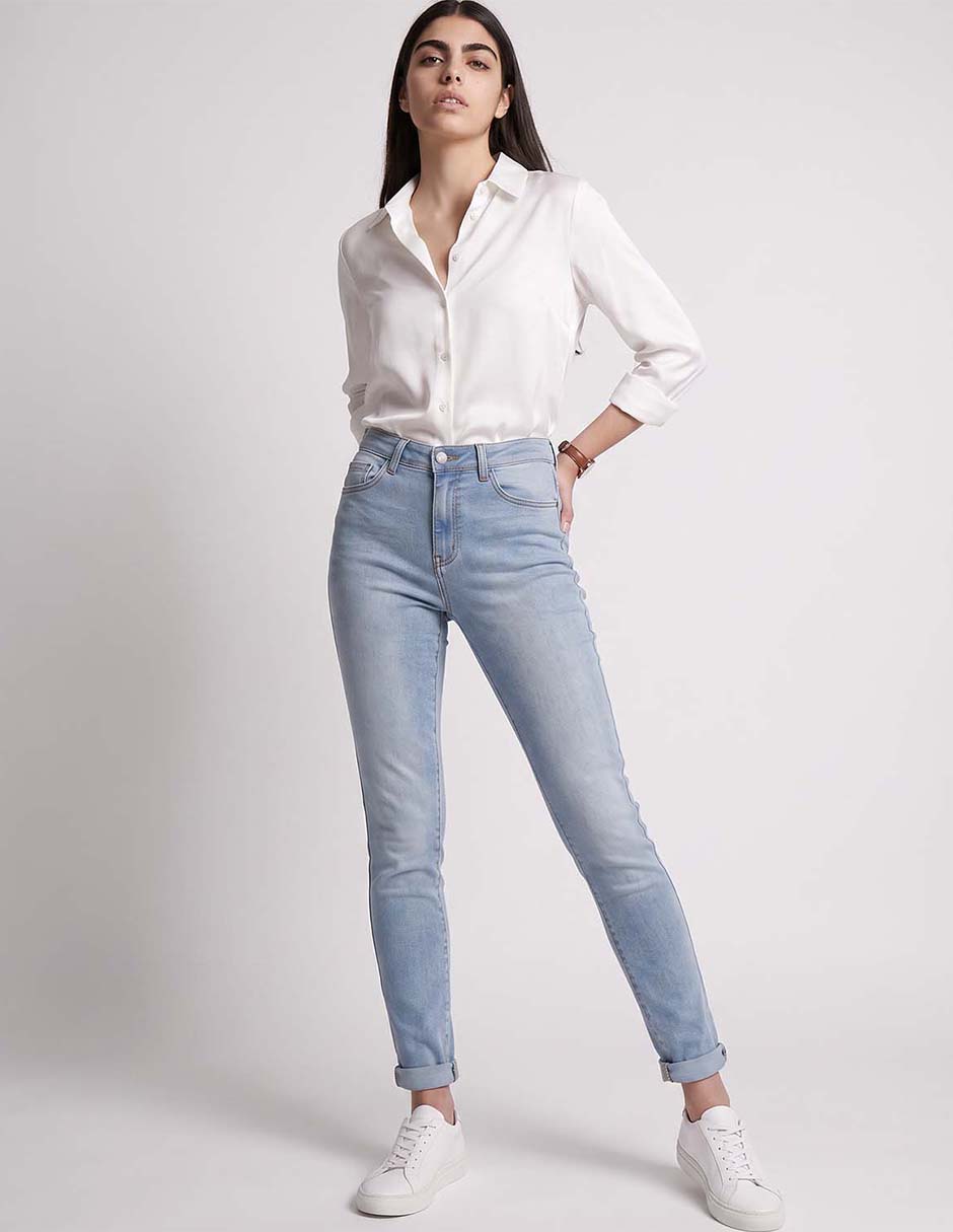 Jeans skinny a la cintura para mujer 3