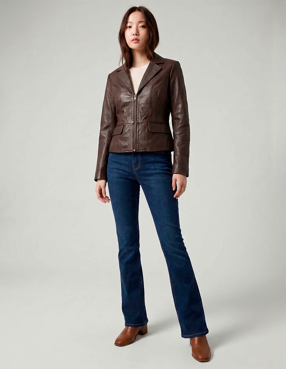 Jeans bota corte cintura para mujer 3
