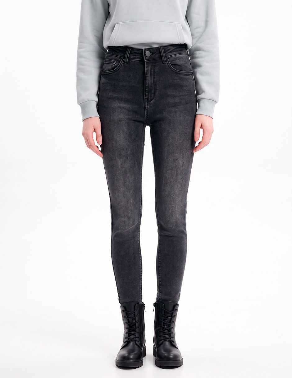 Jeans skinny a la cintura para mujer
