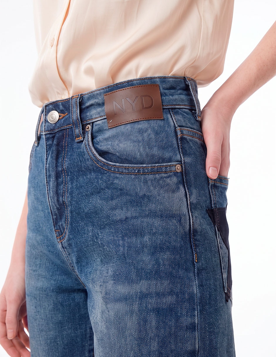Jeans barrel a la cintura para mujer 2