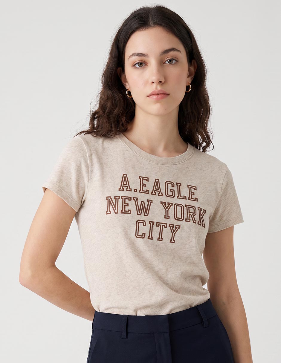 Playera manga corta cuello redondo para mujer