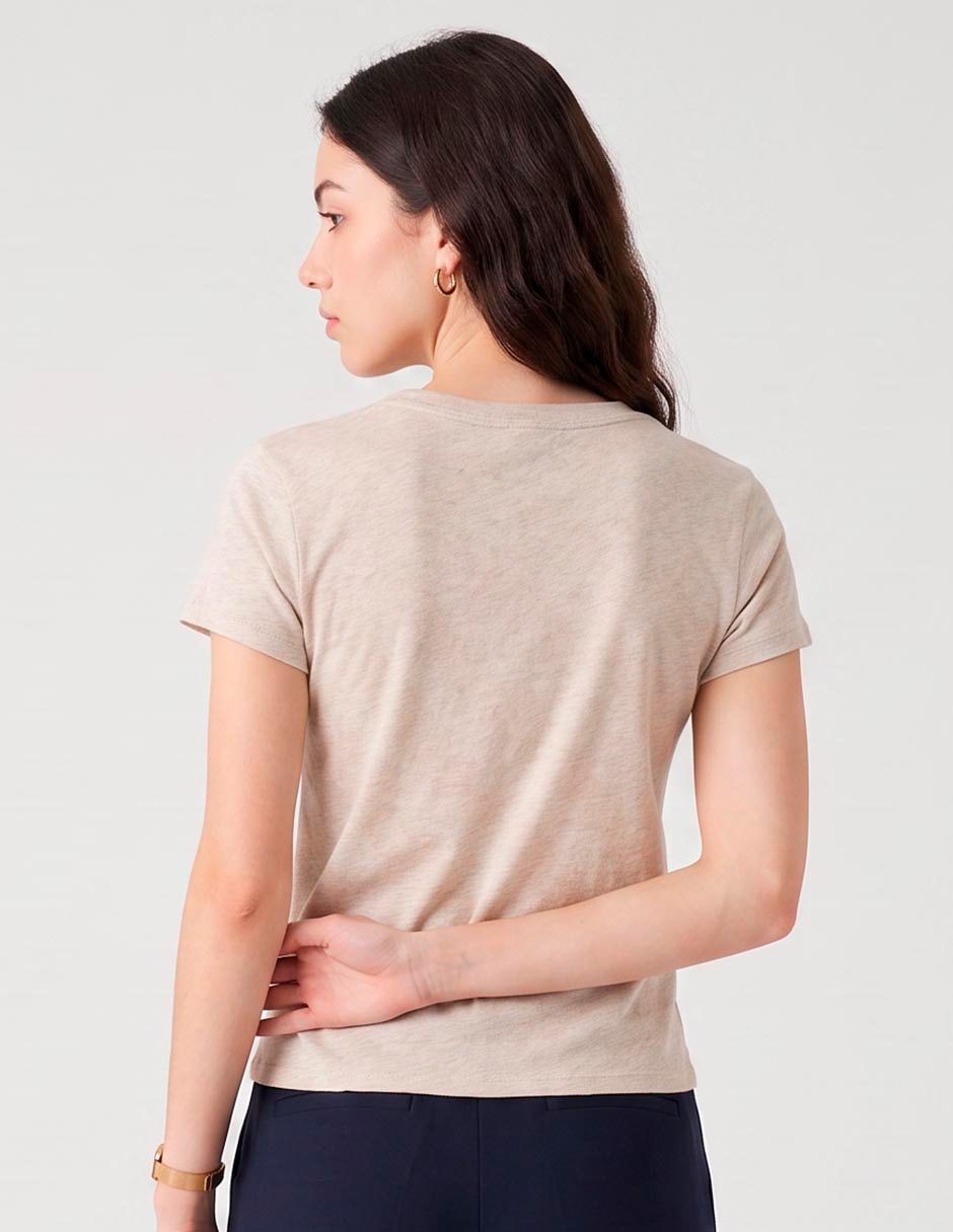Playera manga corta cuello redondo para mujer