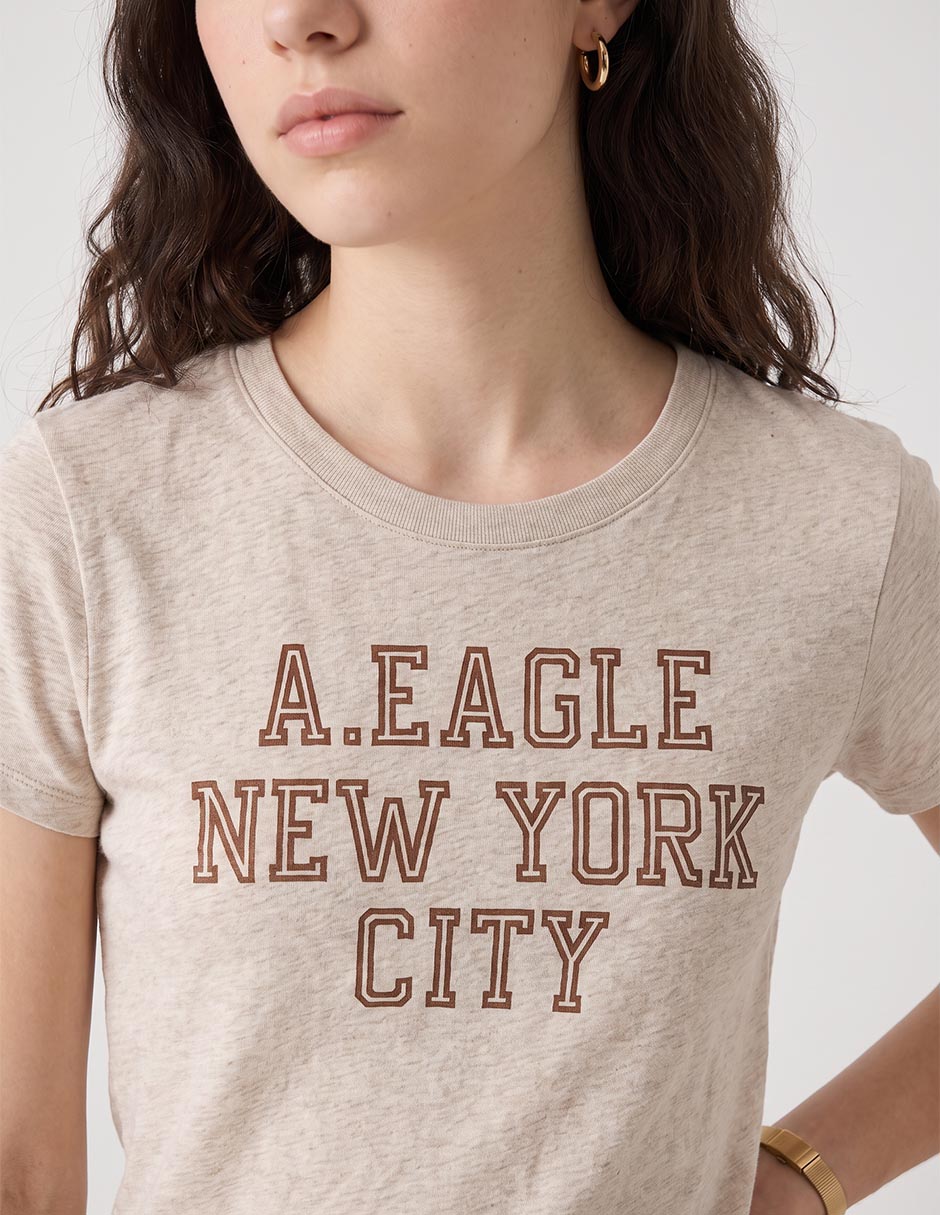 Playera manga corta cuello redondo para mujer