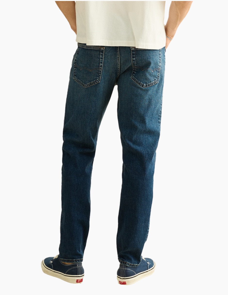Jeans recto lavado obscuro para hombre 4