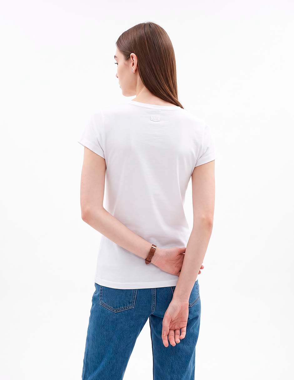 Playera manga corta cuello redondo para mujer 4