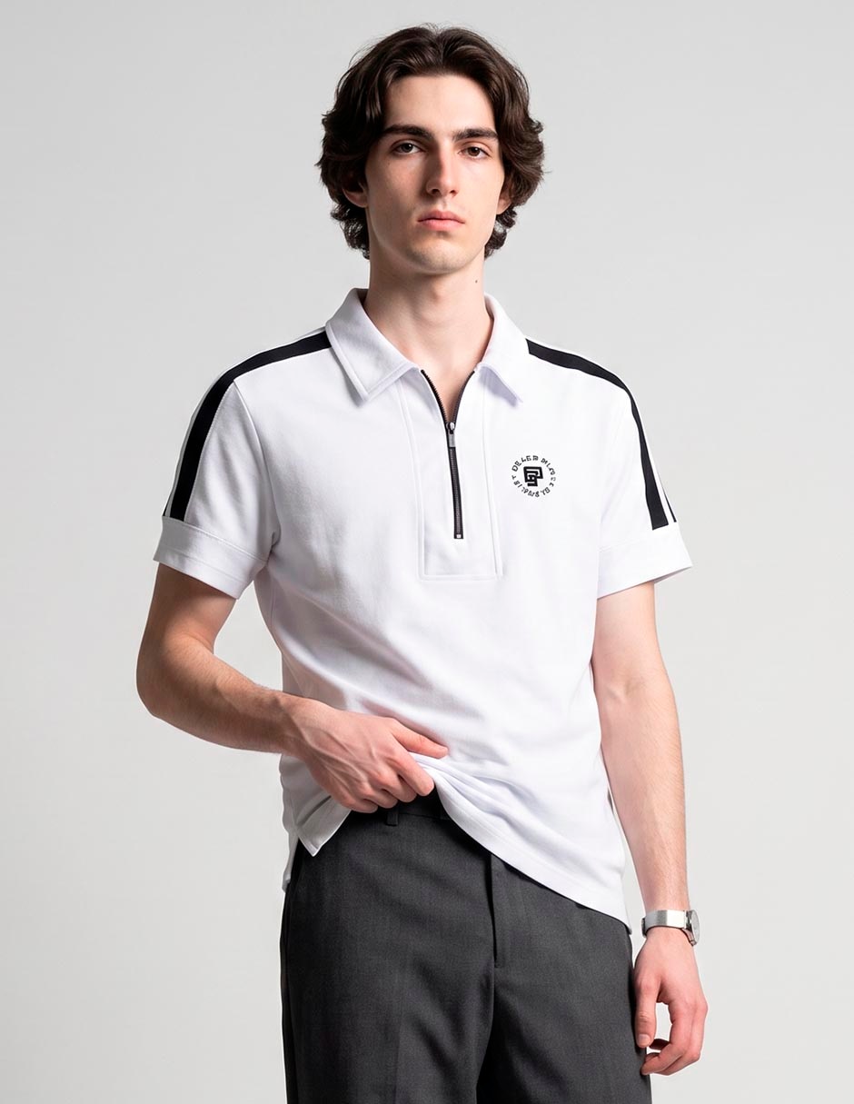 Playera tipo polo silver plate para hombre
