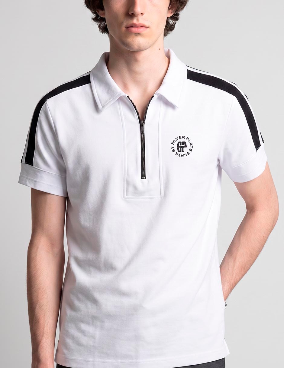 Playera tipo polo silver plate para hombre