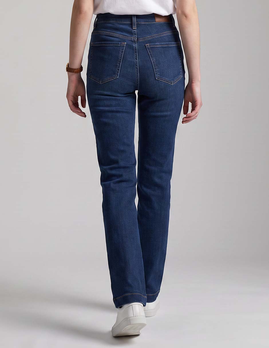 Jeans straight corte cintura para mujer 2