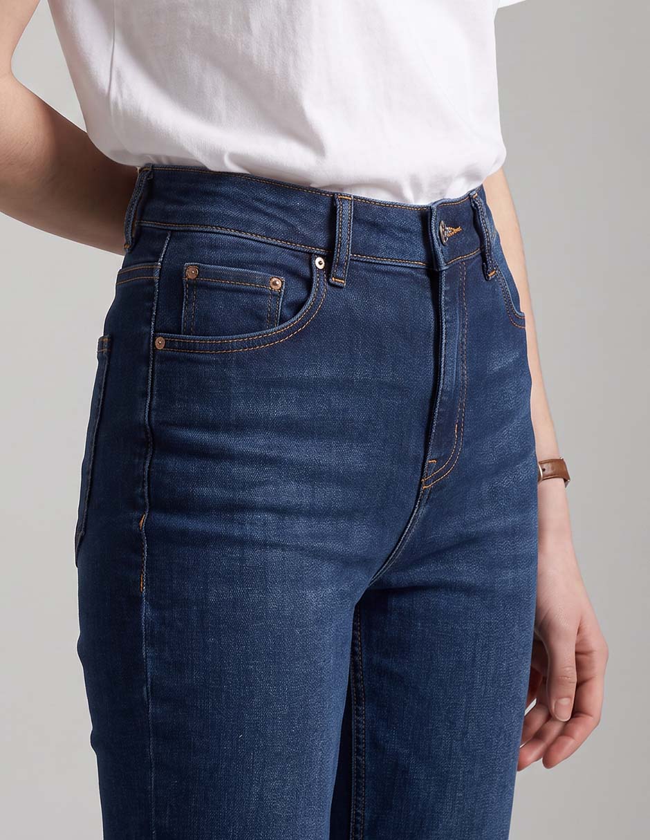Jeans straight corte cintura para mujer 3
