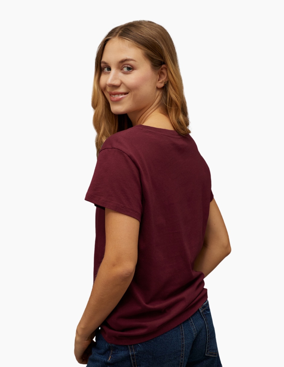 Manga corta tees cuello redondo para mujer 2