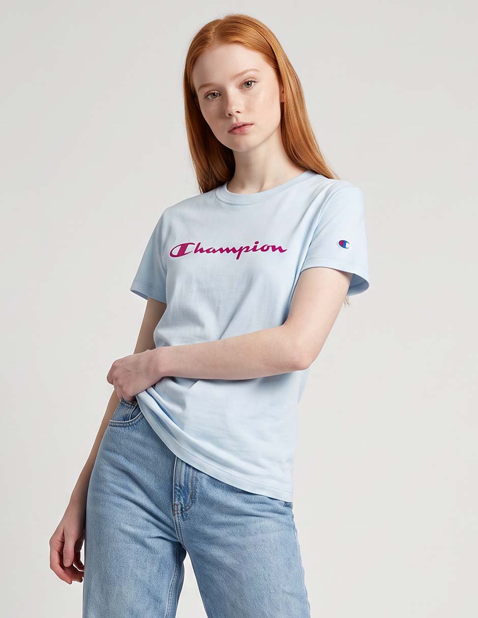 Playera manga corta cuello redondo para mujer