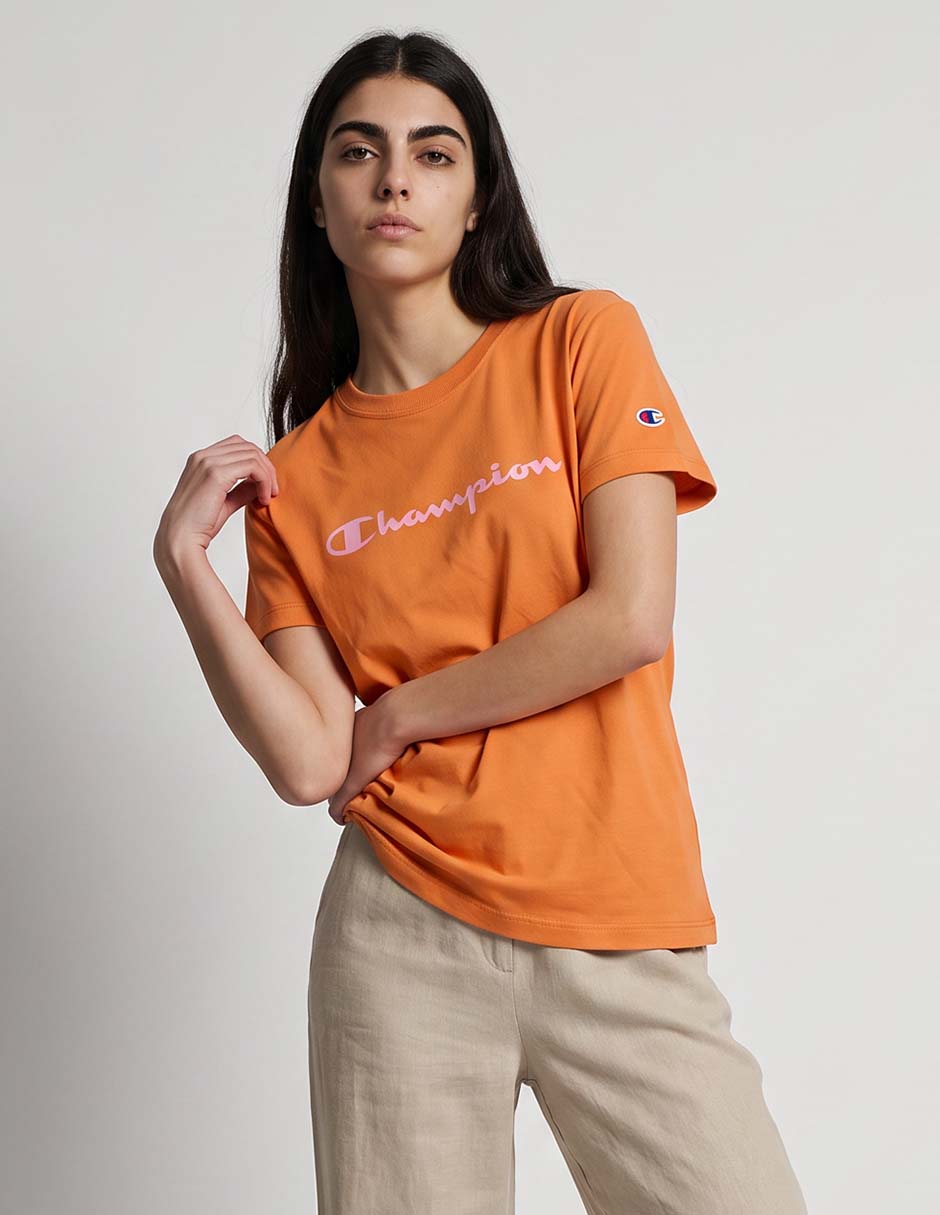 Playera manga corta cuello redondo para mujer