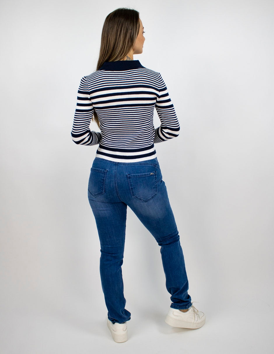 Suéter cuello camisero para mujer 2