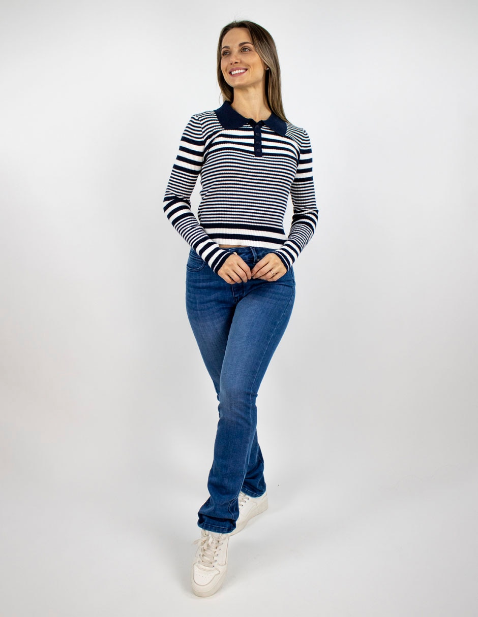 Suéter cuello camisero para mujer 3