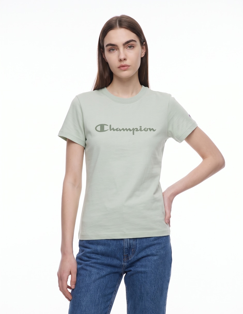 Playera manga corta cuello redondo para mujer