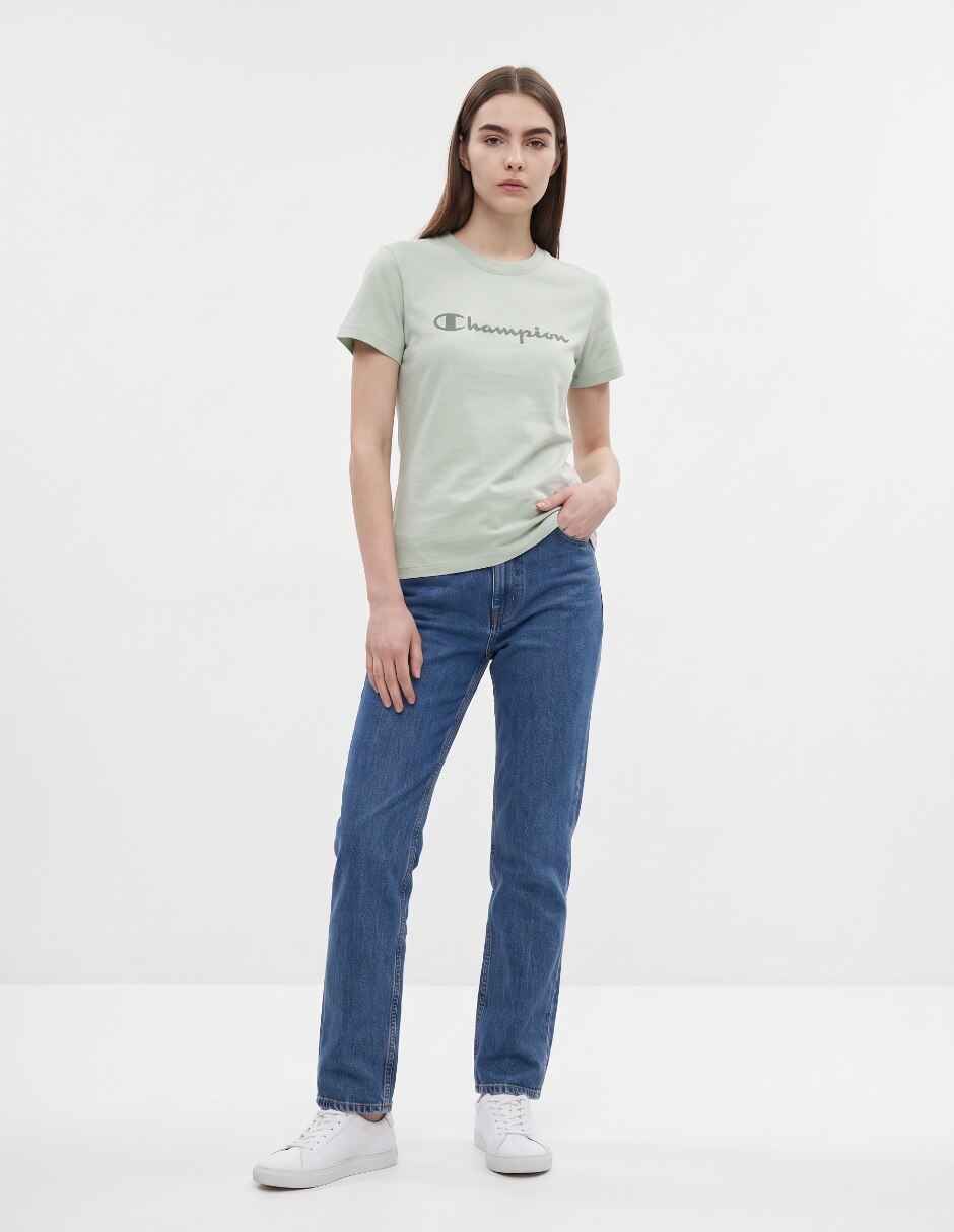 Playera manga corta cuello redondo para mujer 4