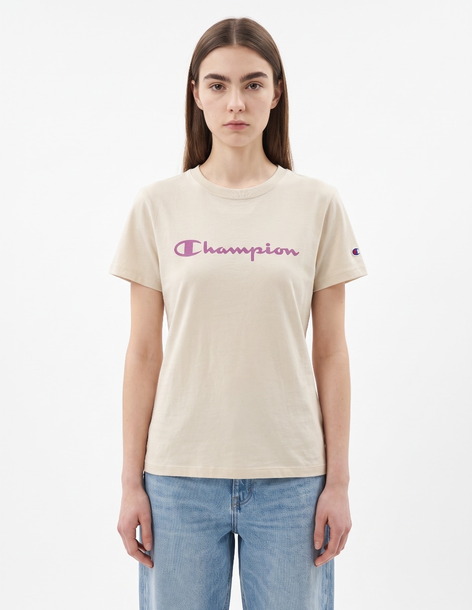 Playera manga corta cuello redondo para mujer