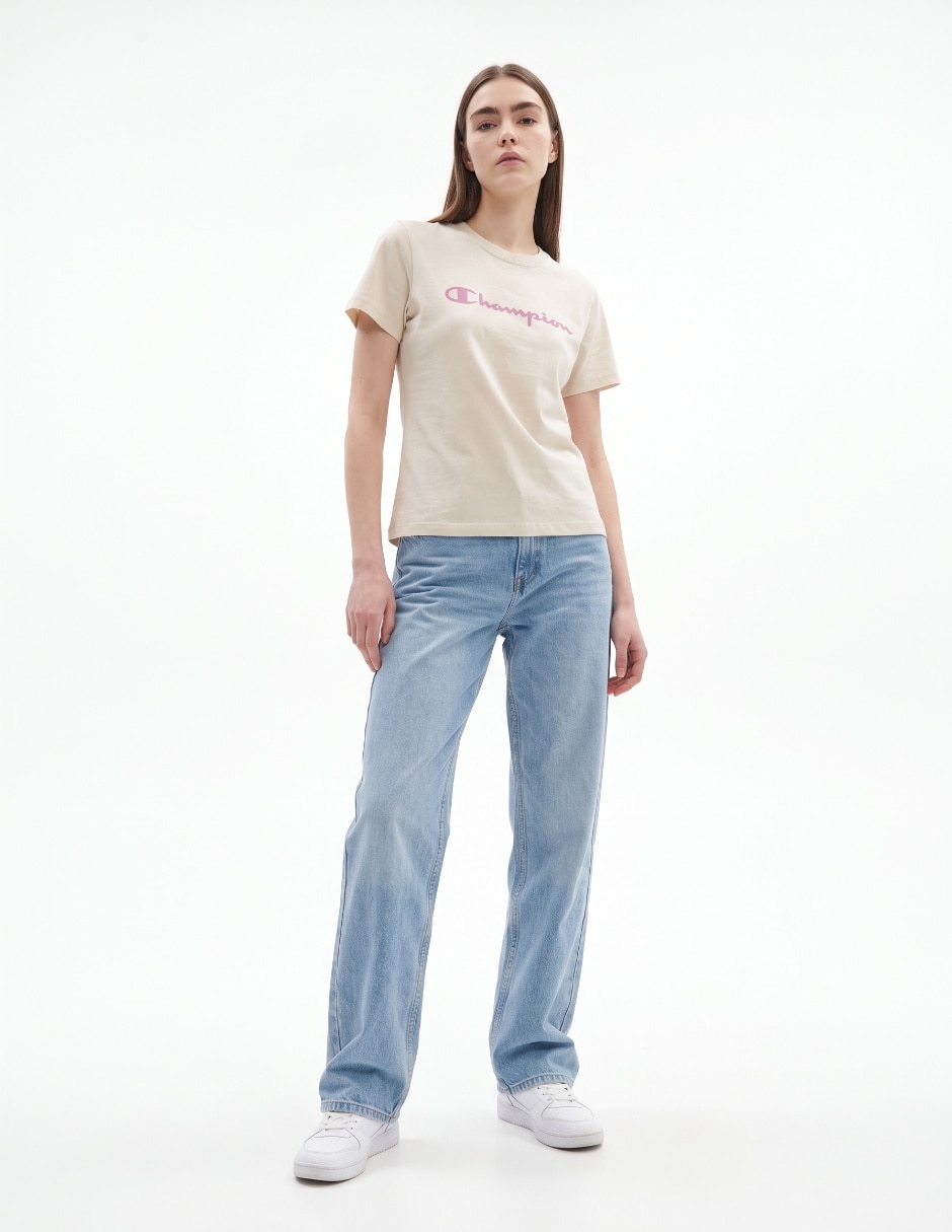 Playera manga corta cuello redondo para mujer 4