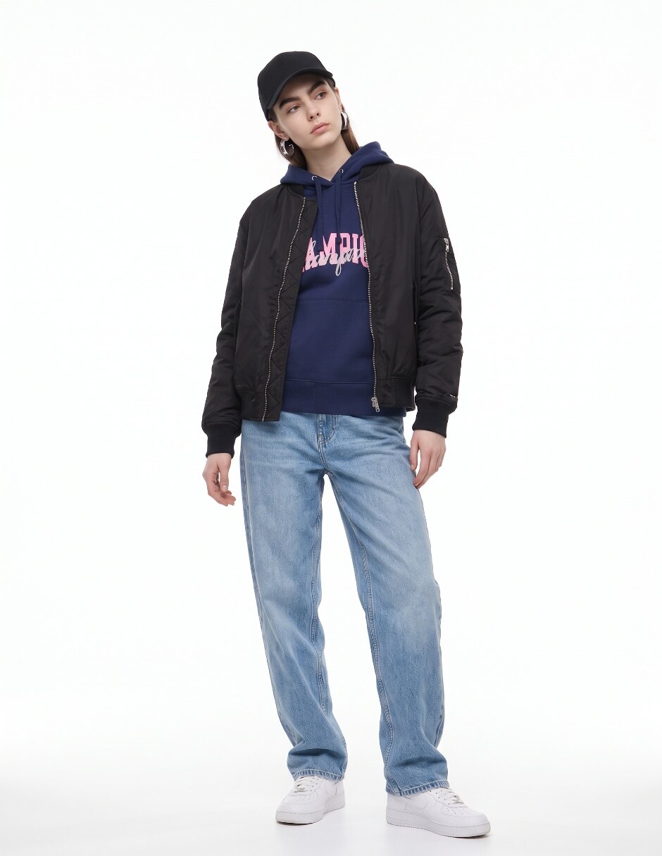 Sudadera con capucha y bolsa para mujer 4