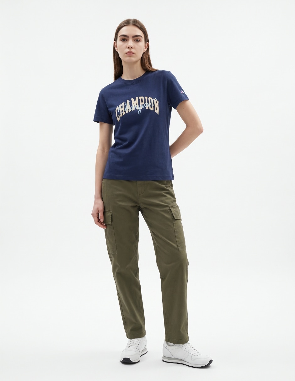 Playera manga corta cuello redondo para mujer