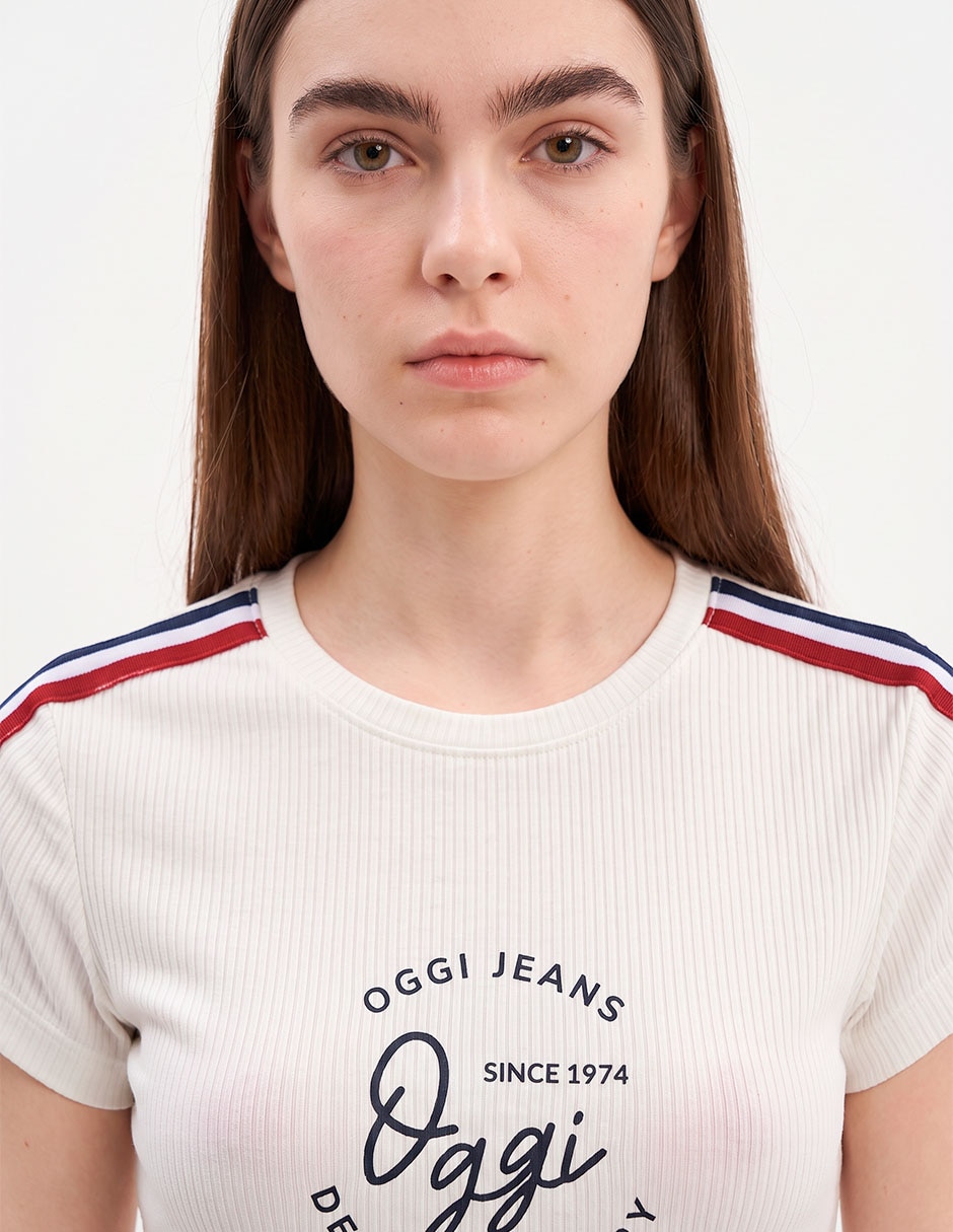 Playera manga corta cuello redondo para mujer 3